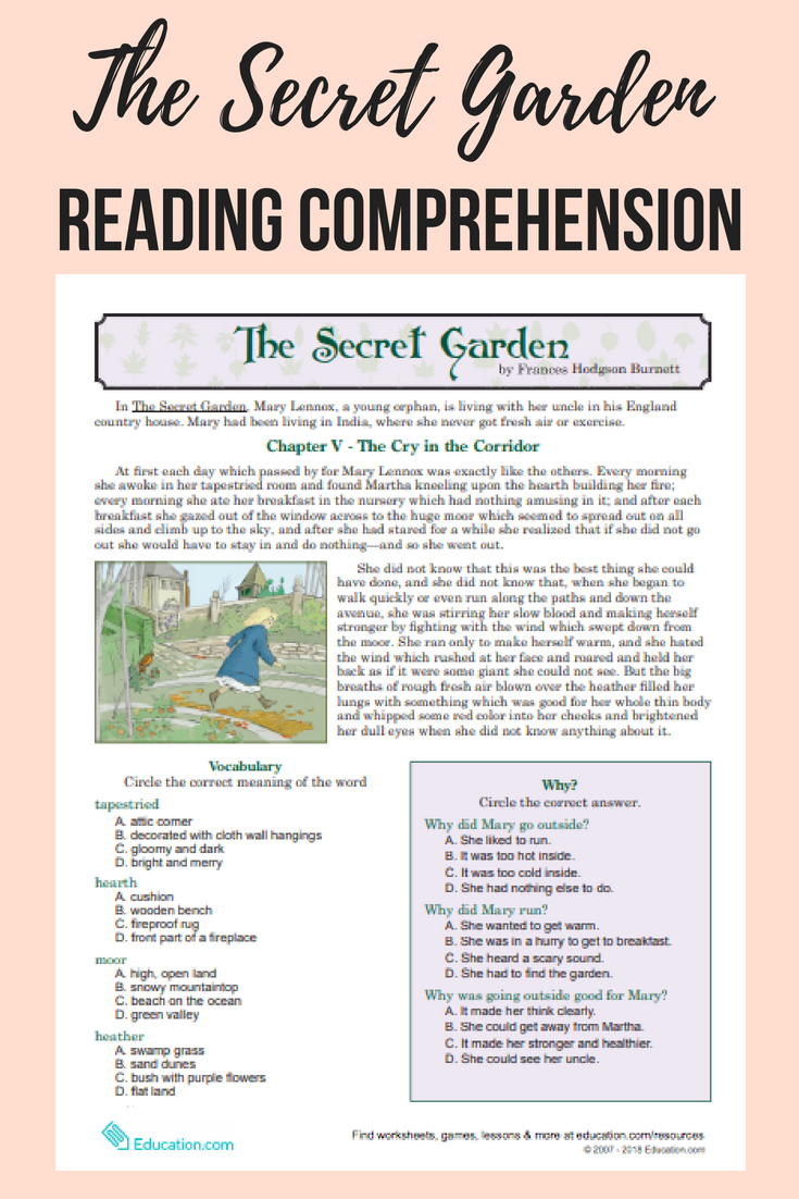 The Secret Garden Activity Worksheet Worksheet For 5Th 7Th Grade