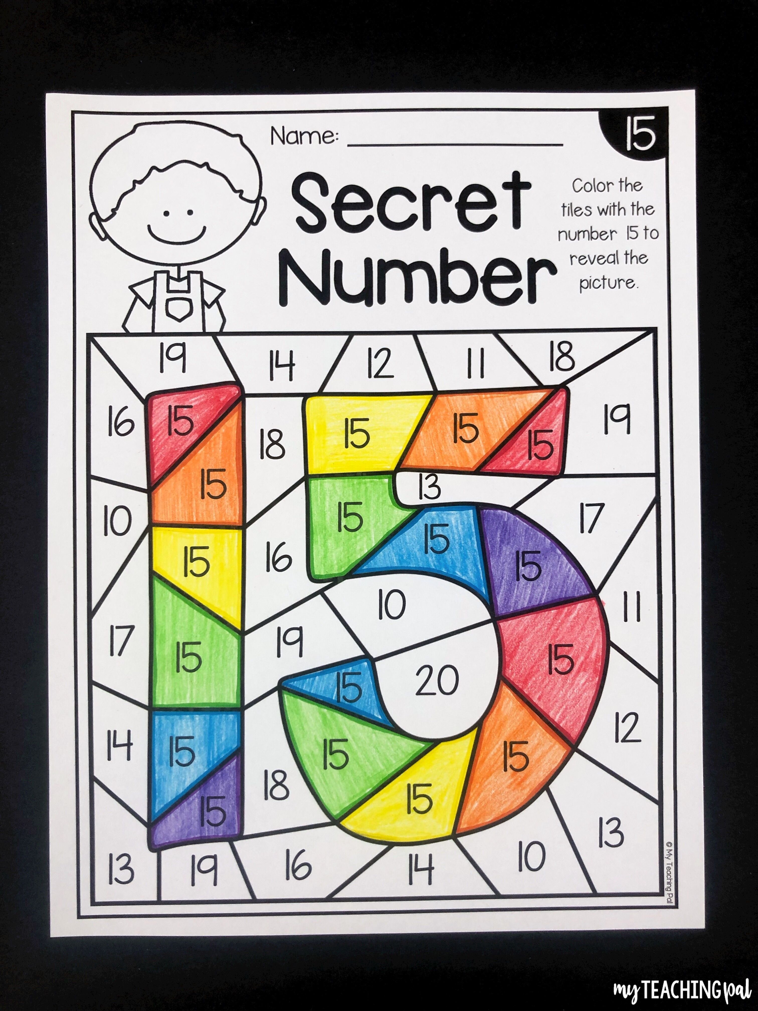 The Secret Number Worksheet For Kids To Learn Numbers And Color By