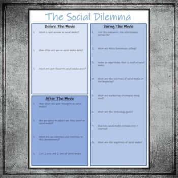 The Social Dilemma Pdf The Social Dilemma Worksheet Reflection