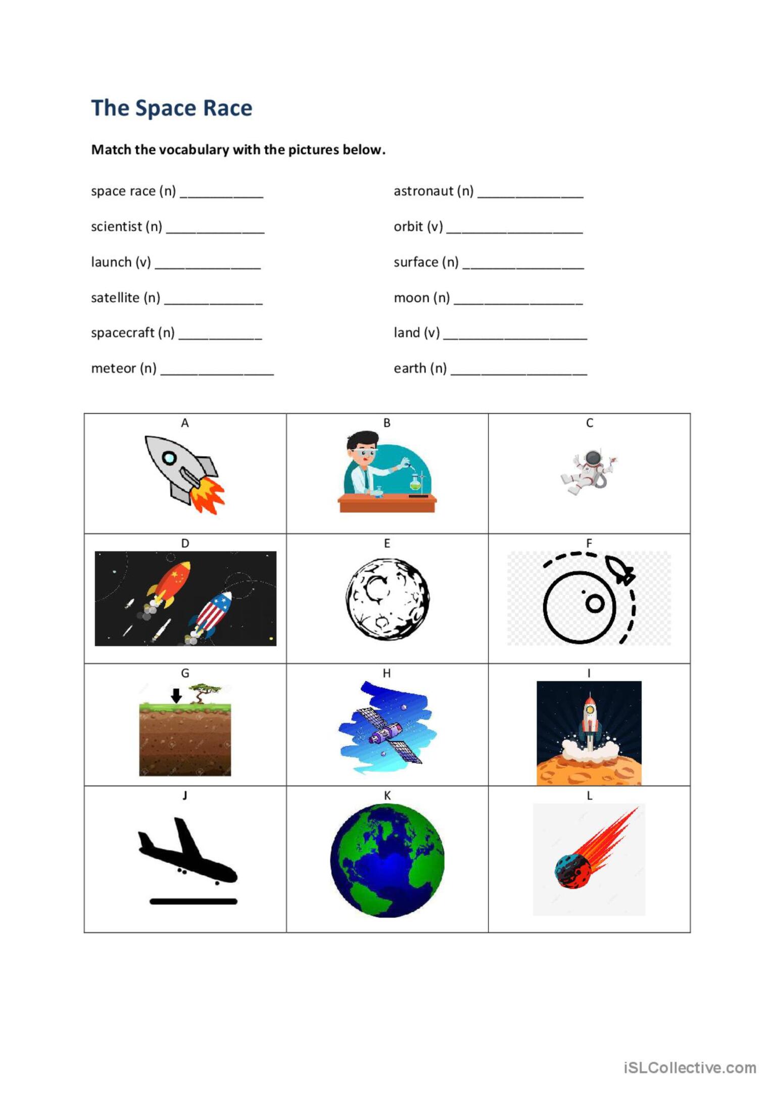 The Space Race Elementar English Esl Worksheets Pdf Amp Doc