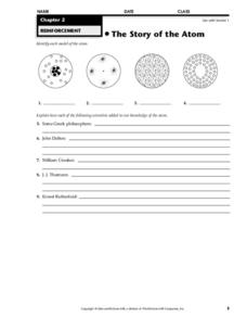 The Story Of The Atom Worksheet For 5Th 12Th Grade Lesson Planet