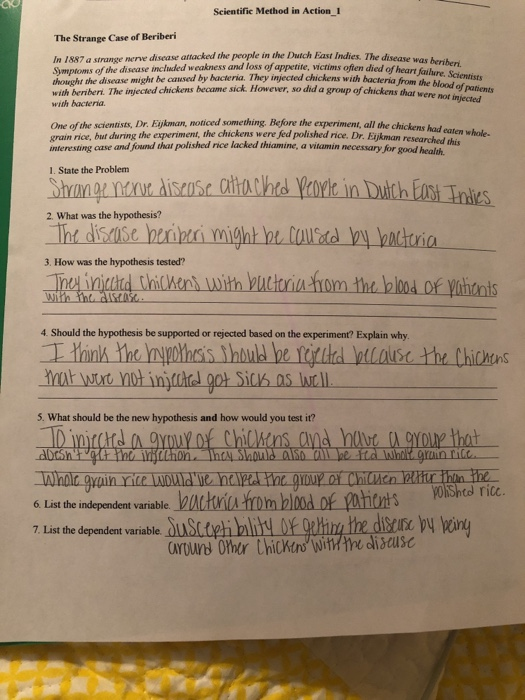 5 Answers for the Beriberi Worksheet Mysteries