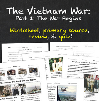 The Vietnam War Pt 1 The War Begins Slides Worksheet Primary