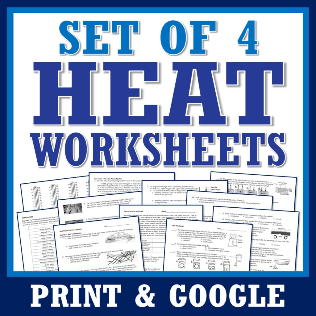 Thermal Energy Worksheets Answer Key