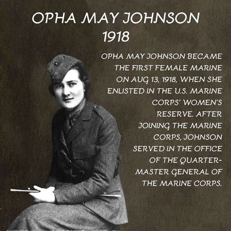 This Day In History Opha May Johnson The First Female Marine