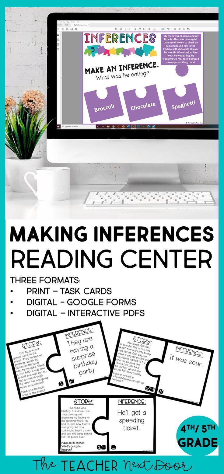 This Making Inferences Reading Center Includes Three Formats Print