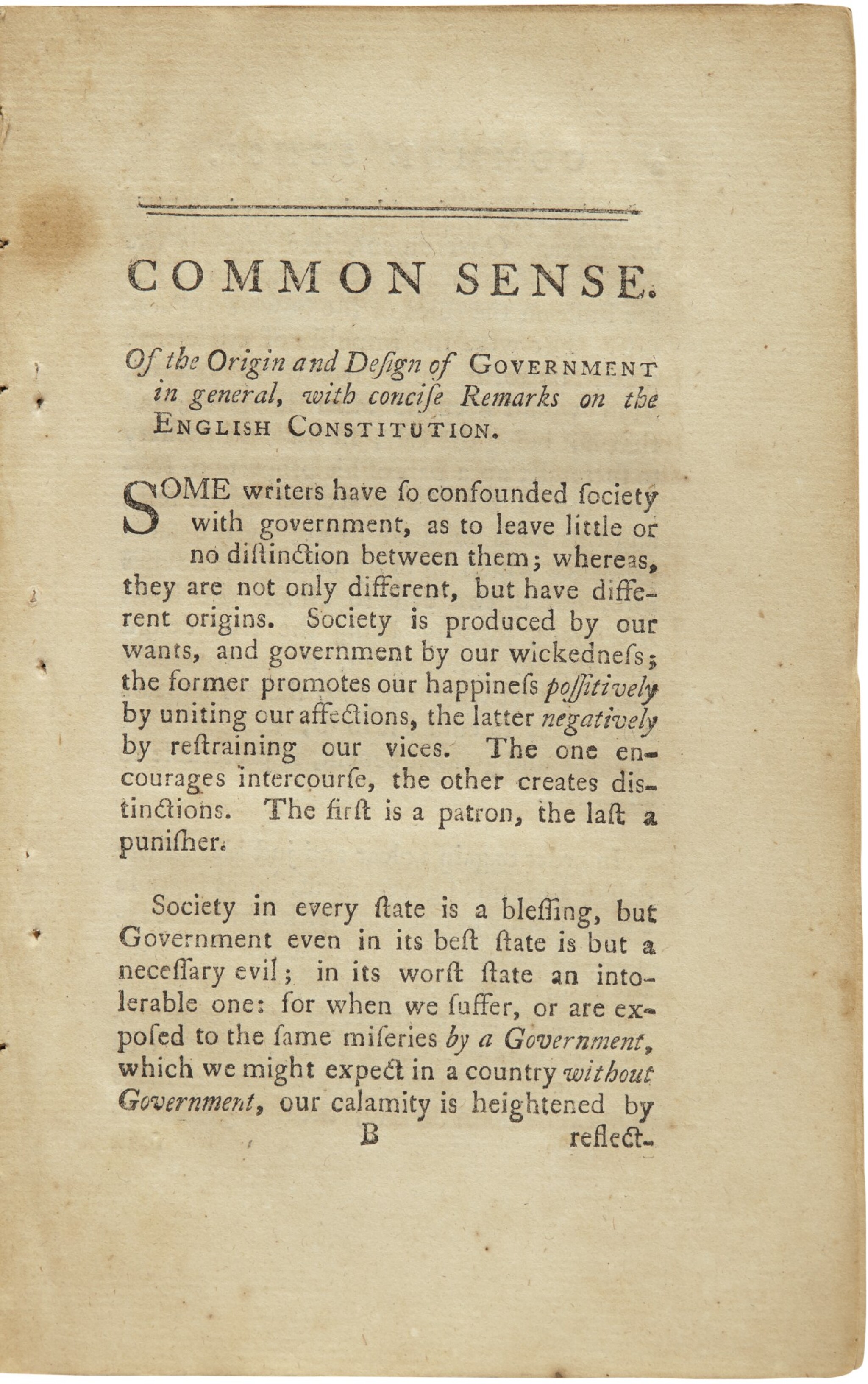 Thomas Paine Excerpt 2022 With Qs Docx Excerpts From Common Sense By