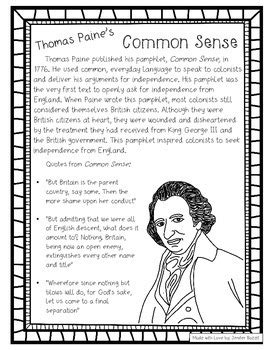 Thomas Paine S Common Sense Lesson For Kids Facts Summary Video