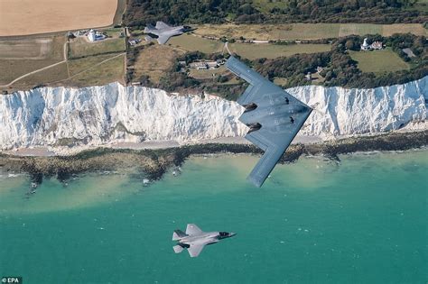 Three Us Stealth Bombers Costing 2 1Bn Each Take Off From Raf Air