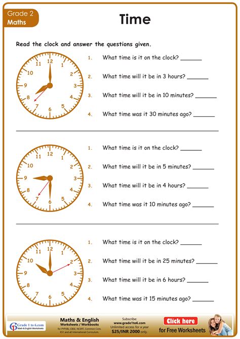 Time Worksheets Grade 2 Pdf