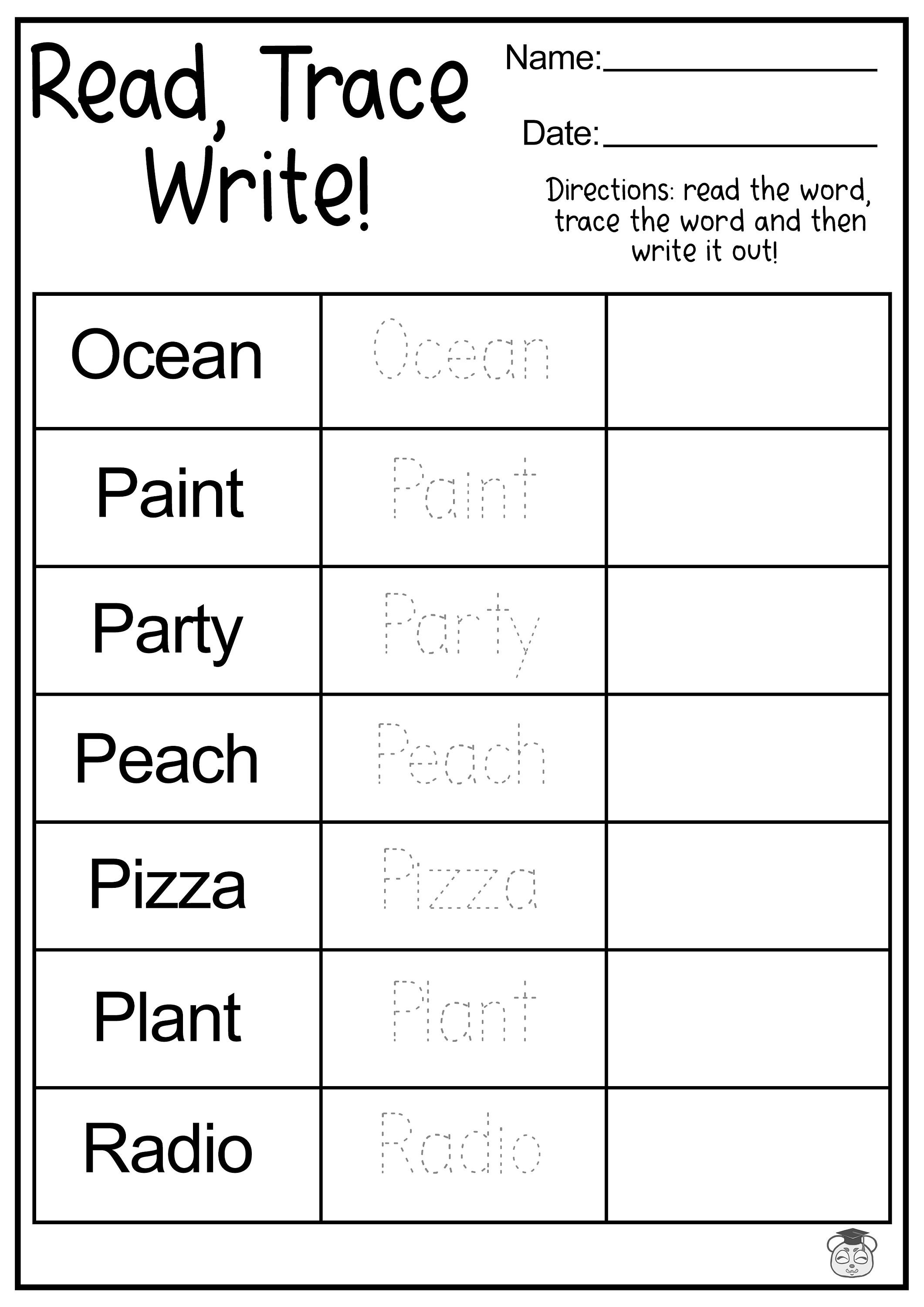 Trace And Write An Words Free Pack Printable And Online Worksheets