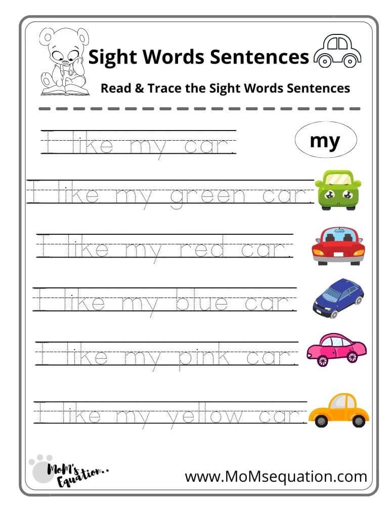 Trace And Write Sentences Worksheets K5 Learning