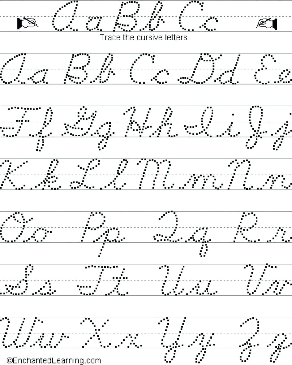 Trace Cursive Letters Worksheet