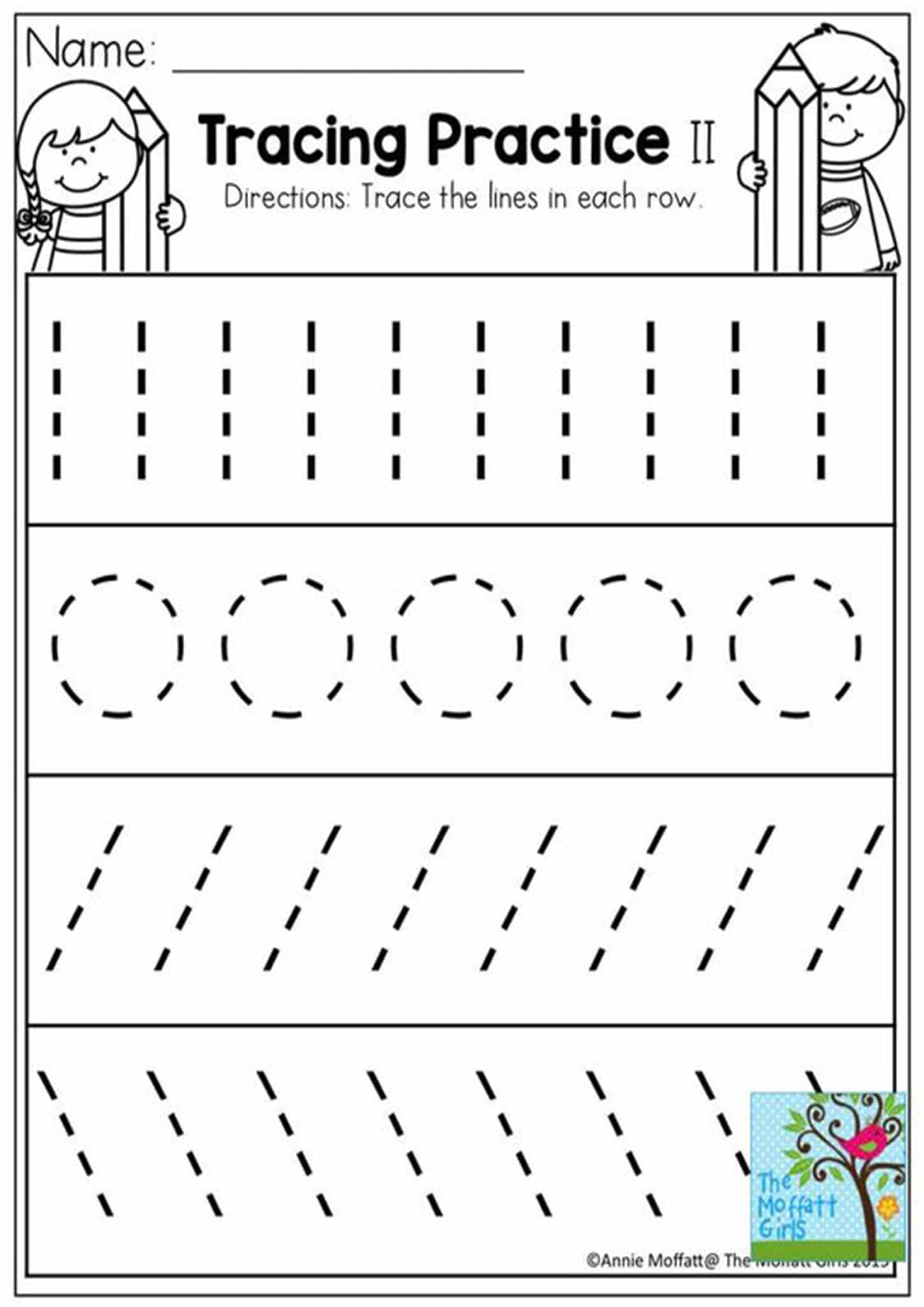 5 Free Trace Lines Worksheets for Kids