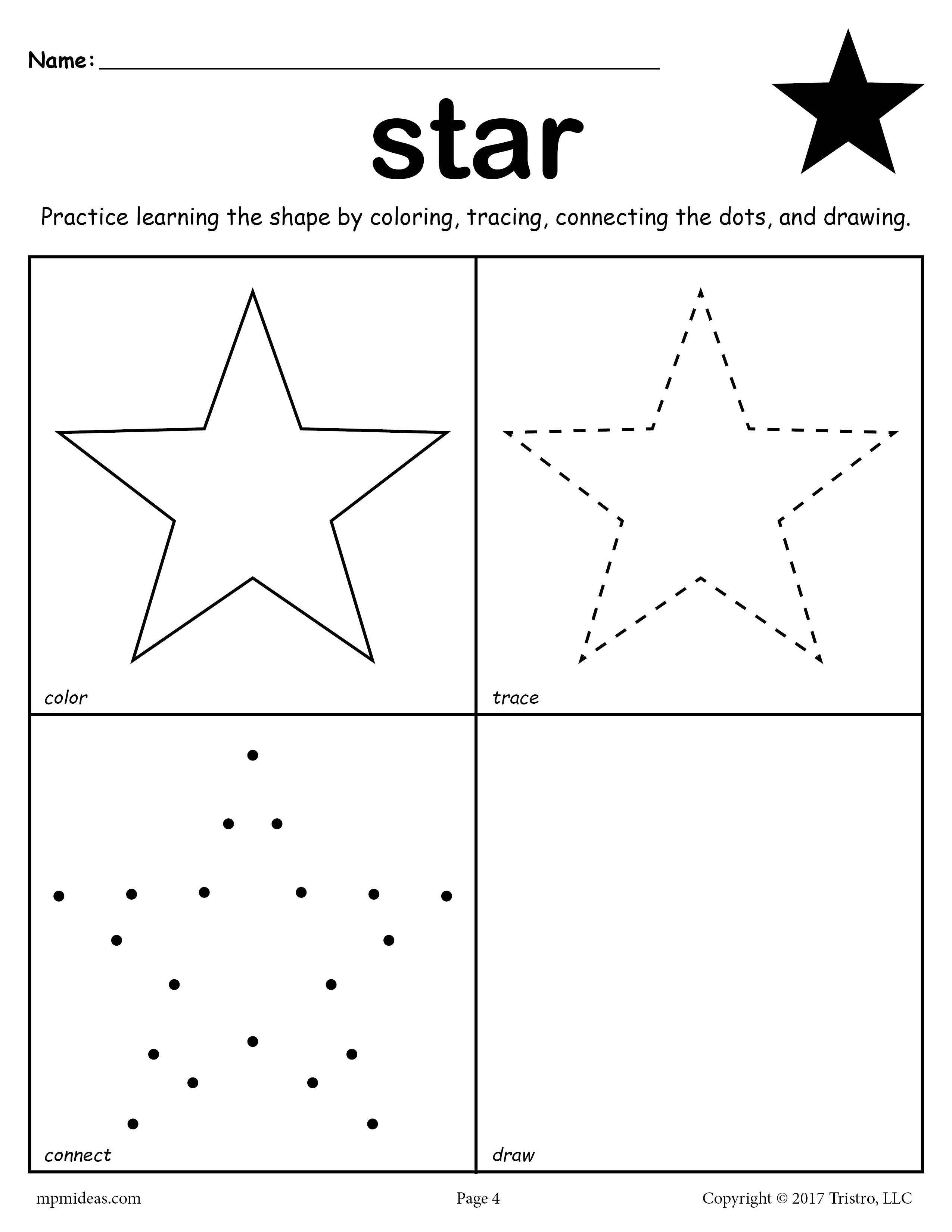 Trace The Stars Learning Worksheets Star