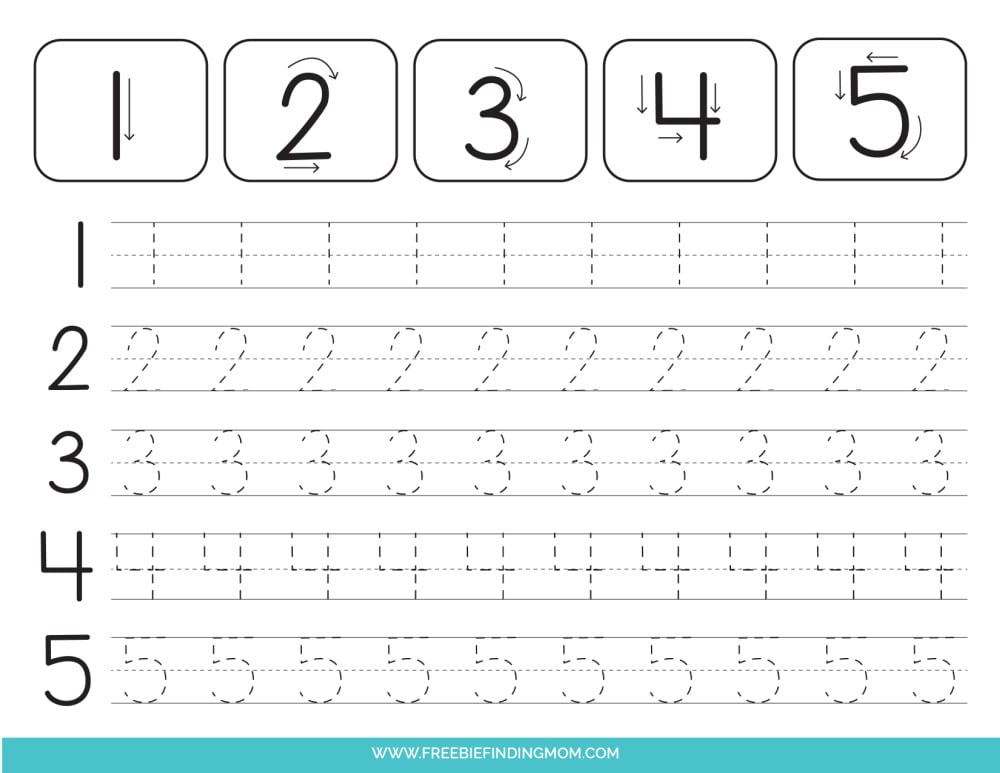 Tracing Numbers 1 5 For Kids Activity Shelter