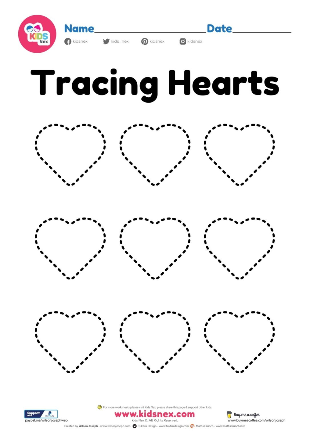 Tracing Skills Tracing Hearts Valentine Activities Preschool Learning