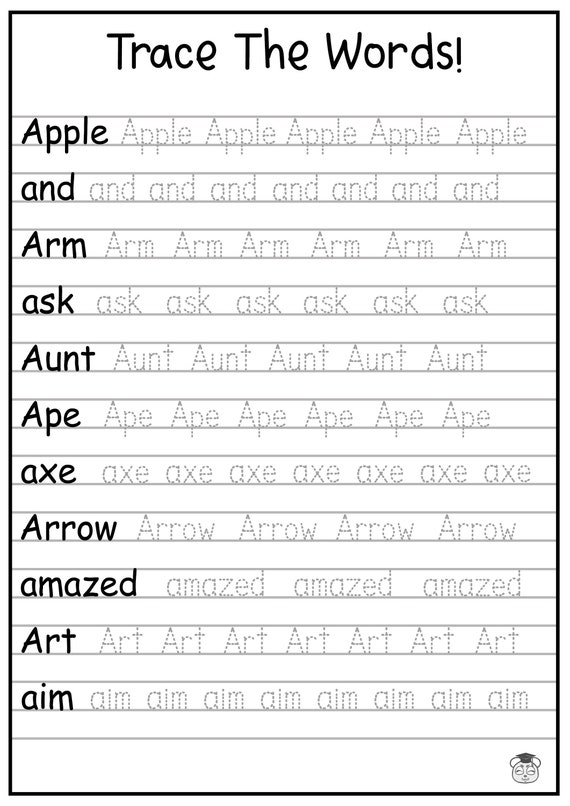 Tracing Words Things That Start With A Z Worksheets These In Name