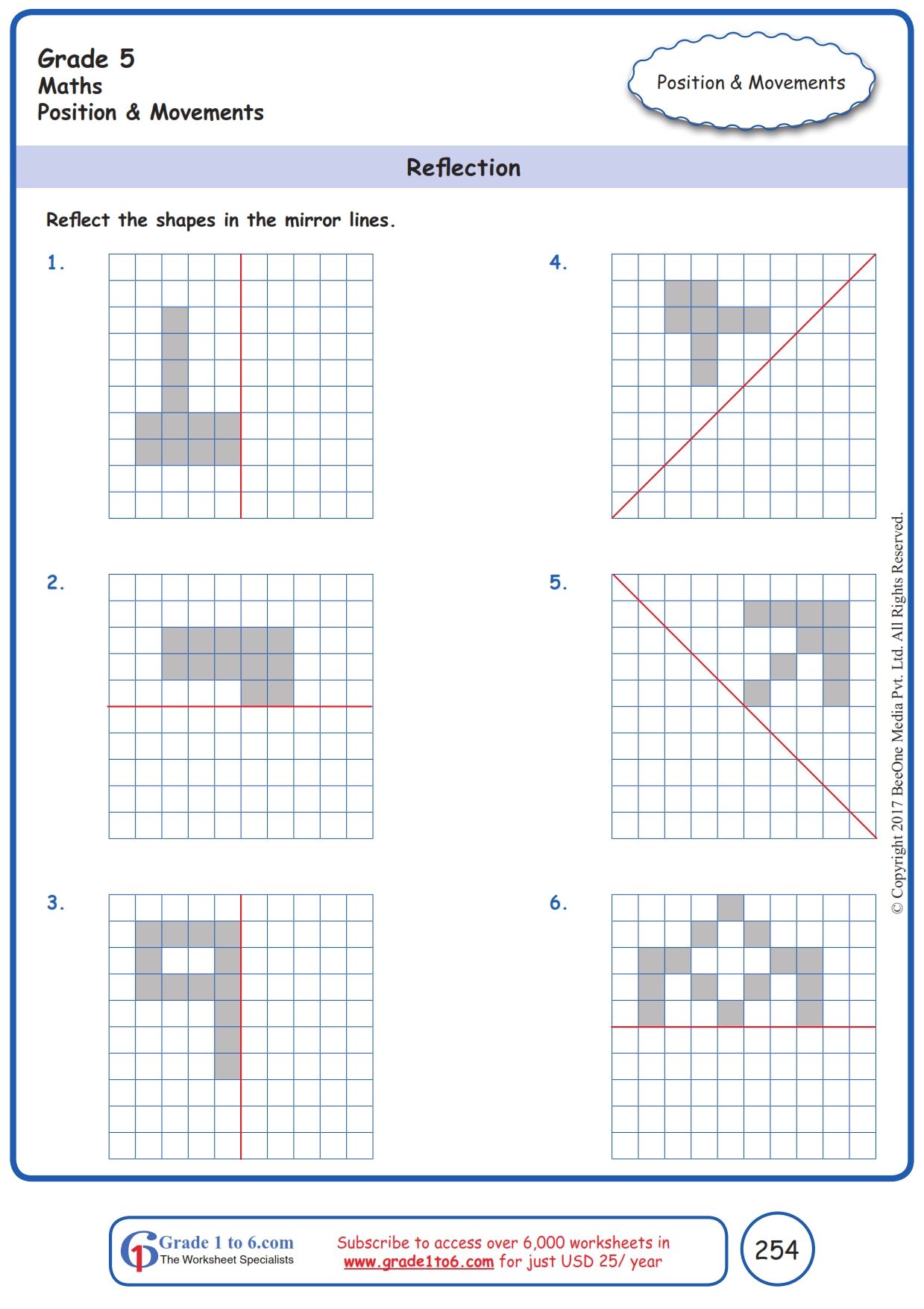 Translation And Reflection Worksheet Grade 5