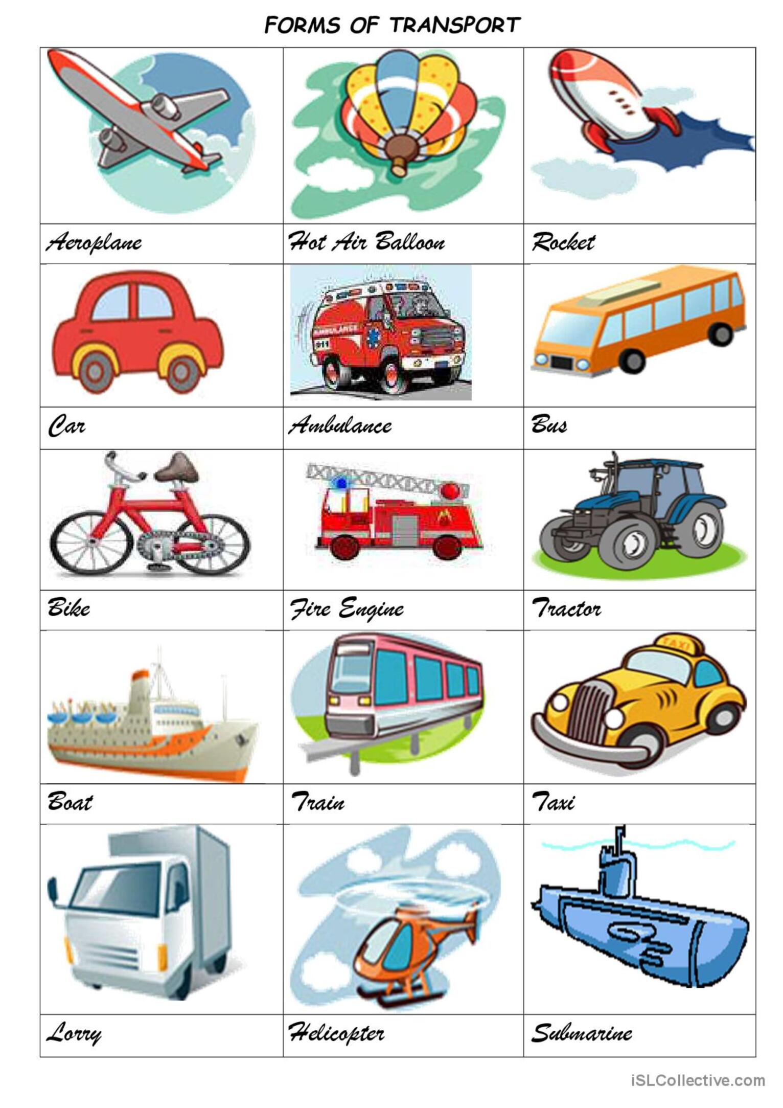 Transport And Travel Worksheet Esl Vocabulary English As A Second Language Esl Vocabulary