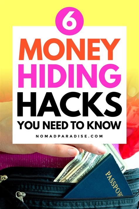 Travel Hacks And Tips 6 Money Hiding Hacks Nomad Paradise Hide Money Ways To Hide Money