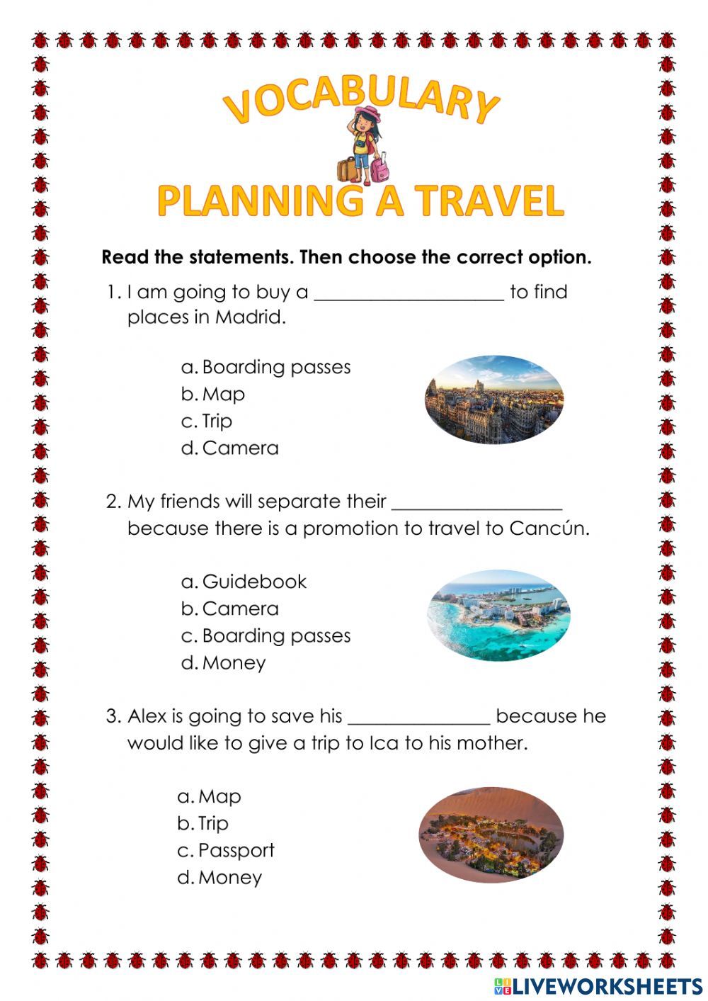 Travelling Vocabulary Online Worksheet For Elementary You Can Do The