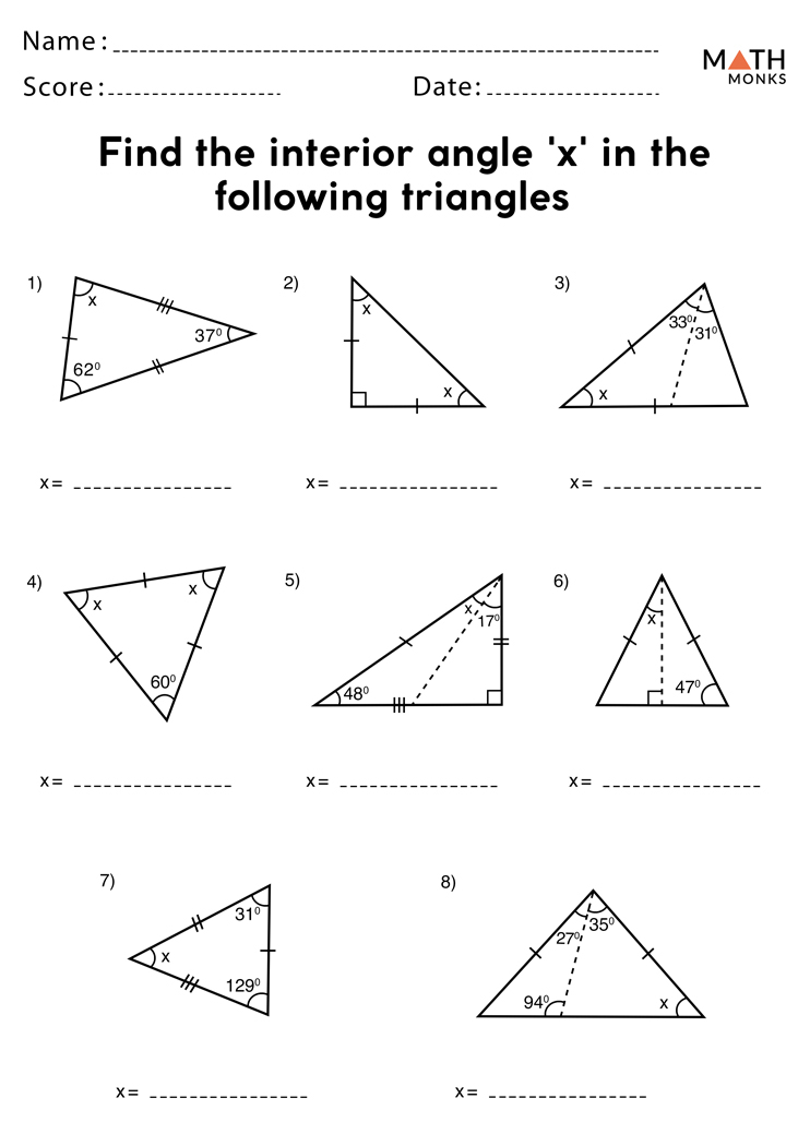 Triangle Interior Angle Worksheet Answers Db Excel Com