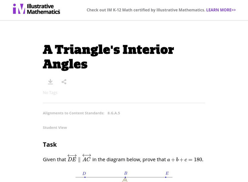 Triangle S Interior Angles Lesson Plan For 7Th 9Th Grade Lesson Planet