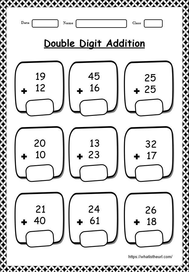 Two Digit Addition Worksheets Printable 2 Digit Problems Diy