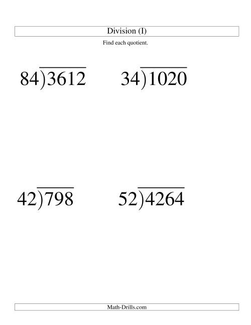 Two Digit Divisor Math Worksheets for Quick Practice