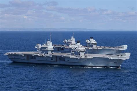 Two Massive British Aircraft Carriers Sail Together