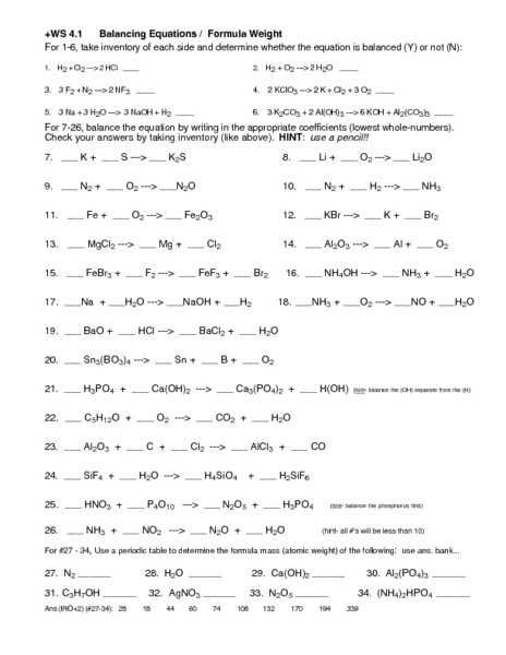 Types Of Reactions Worksheet Answer Key Worksheets For Kindergarten