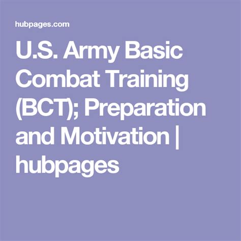 U S Army Basic Combat Training Bct Preparation And Motivation