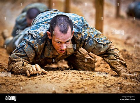 U S Army Soldiers From The One Station Unit Training Osut Low Crawl