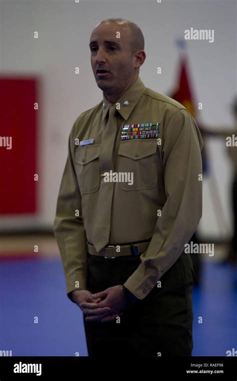 U S Marine Corps Lt Col Jared C Voneida Left Commanding Officer Of 3D Recruit Training