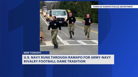 U S Navy Members Run Through Rockland County As Part Of Army Navy Rivalry Football Game Tradition