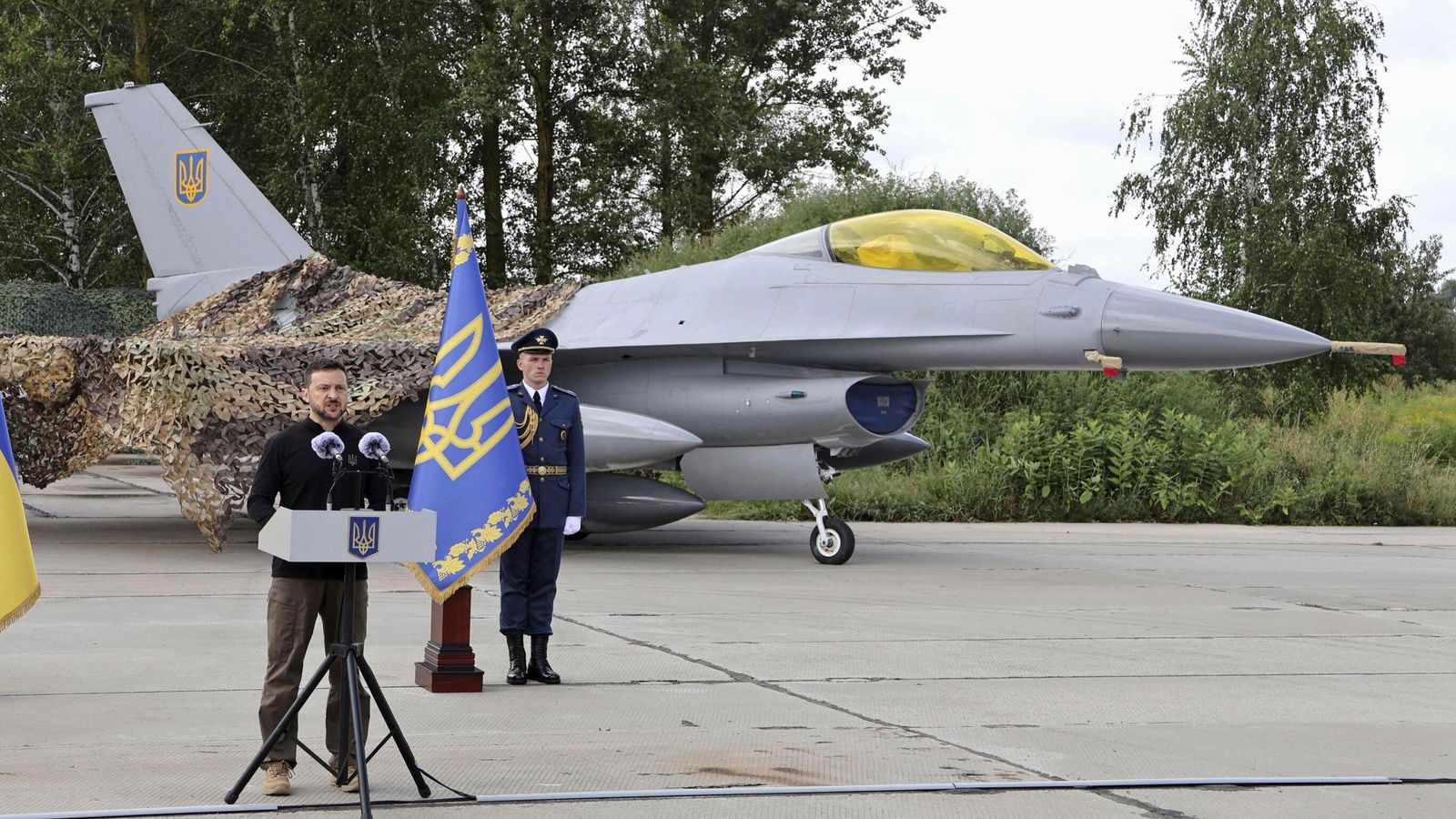 Ukraine Begins Deploying F 16 Fighter Jets World News Sky News