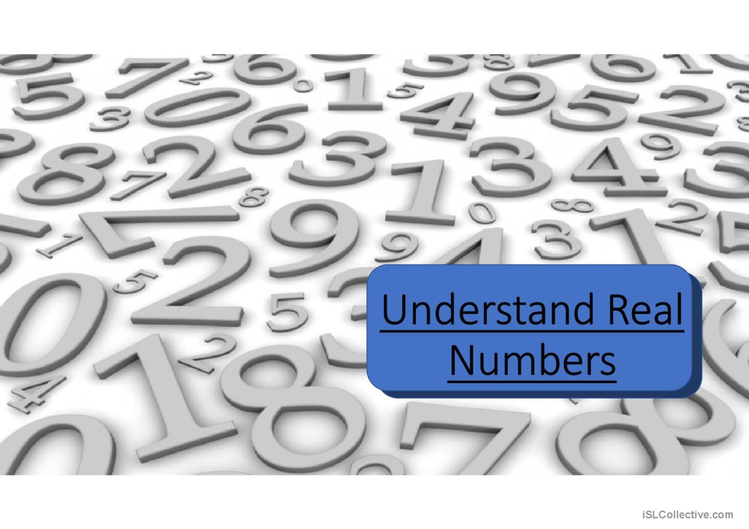 Understand Real Numbers General Gram English Esl Powerpoints