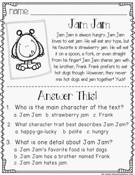 Understanding Characters Worksheet 3Rd Grade