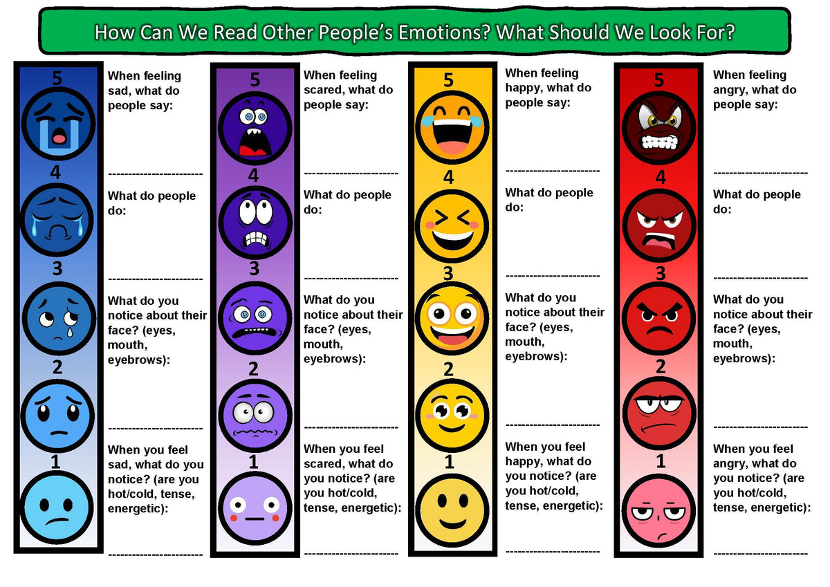 Understanding Emotions Worksheet Free Printout For Kids Answers And Completion Rate