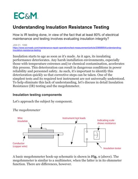 Understanding Insulation Resistance Testing Ec M