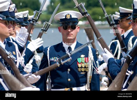 United States Coast Guard Silent Drill Team Performing In Washington Dc Honor Guard Coast