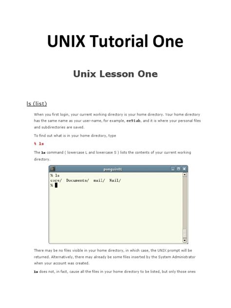 Unix Tutorial One