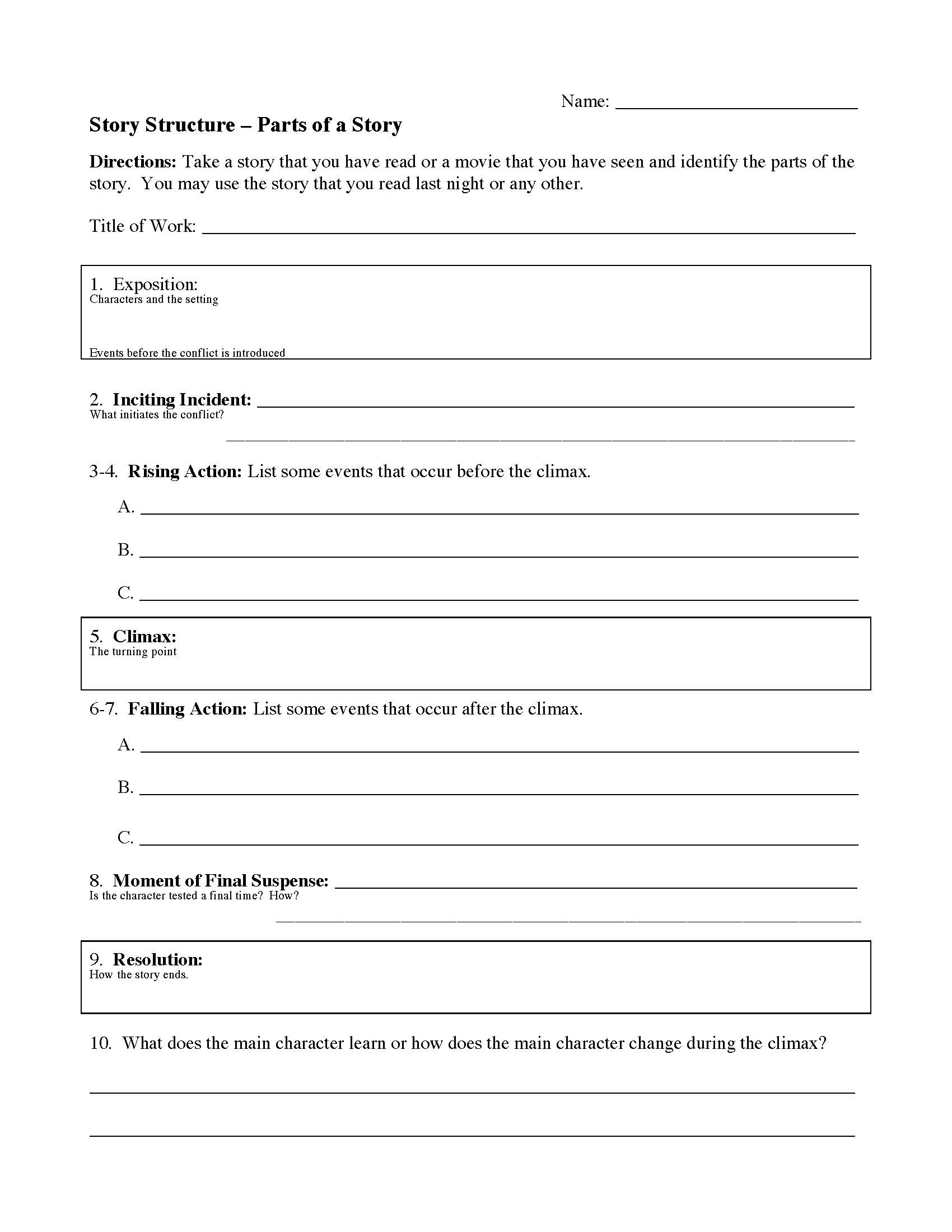 Unlock Creativity With Engaging Story Elements Worksheets Interactive