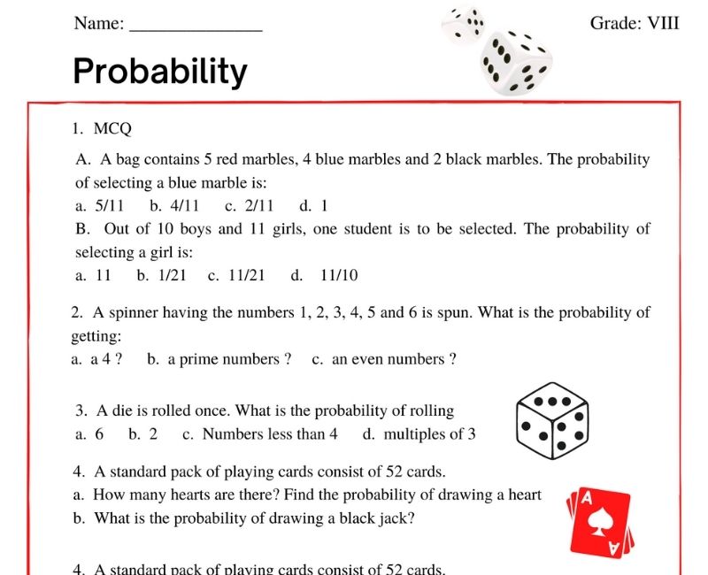 Unlock Probability Mastery With Engaging Worksheets Pdf