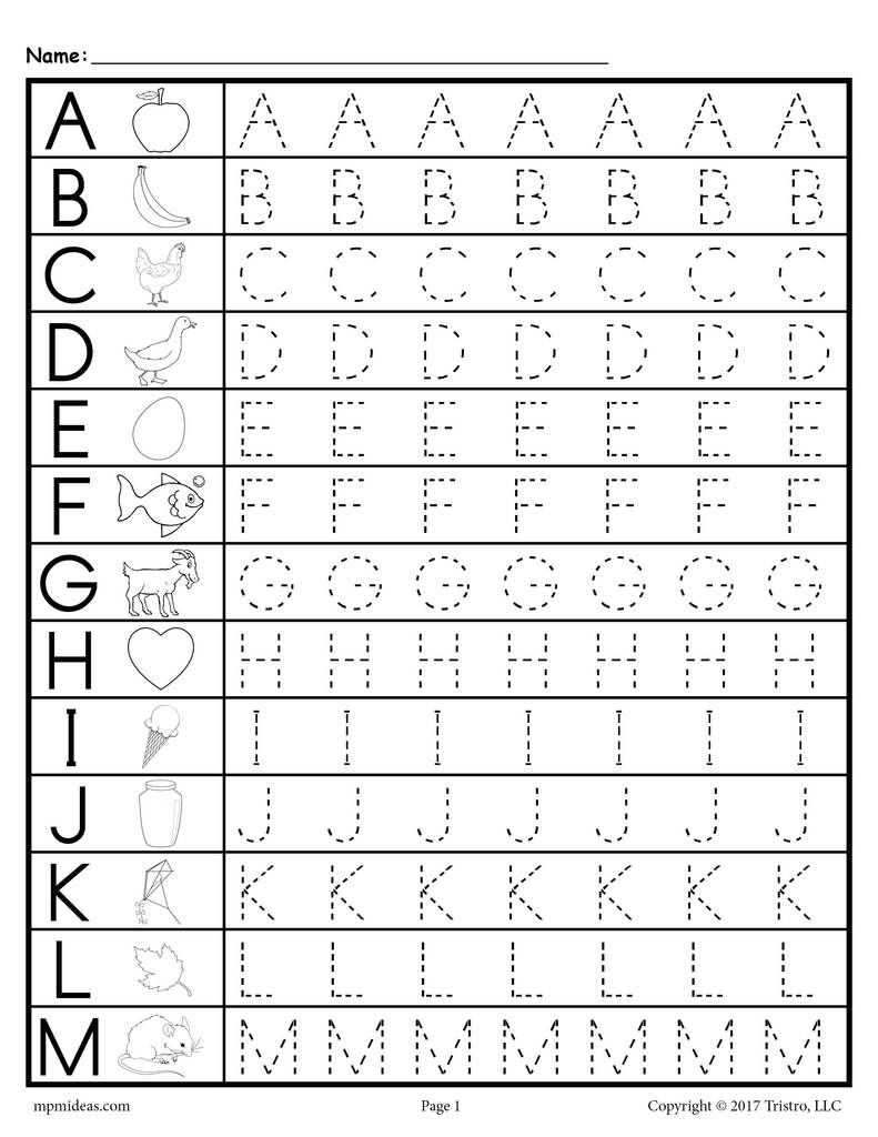 Uppercase Alphabet Tracing Worksheets Free Printable Pdf