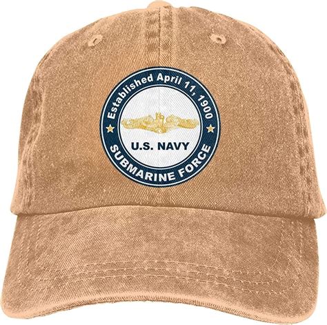 Us Navy Established April 11 1900 Submarine Force Gold Adjustable Baseball Caps Denim Hats