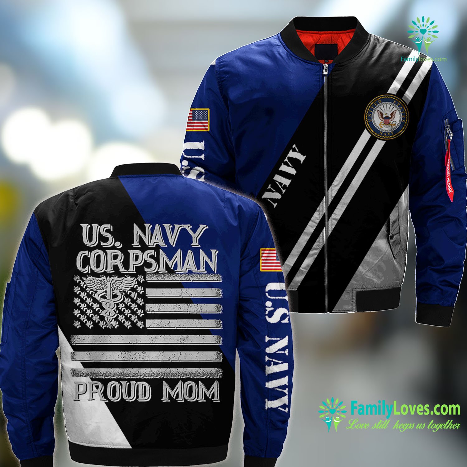 Us Navy Pt Gear Us Navy Corpsman Proud Mom Awesome Gift Navy Ma1 Bomber Jacket All Over Print