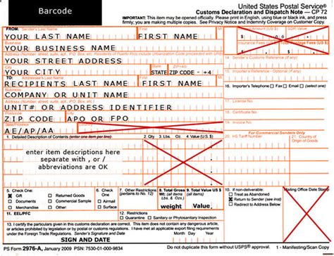 US Postal Custom Forms Guide