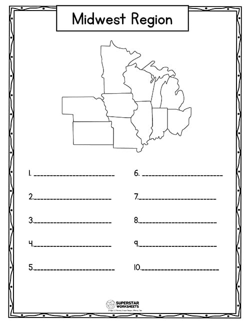 Usa Map Worksheets Superstar Worksheets